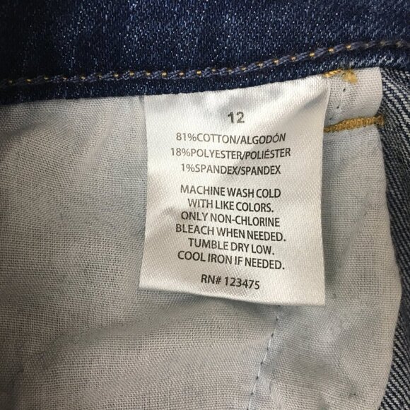 Elizabeth & James Textile Jeans Flare Leg High Rise Dark Wash size 12 length 32" - Picture 7 of 8